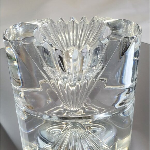 Vintage Mikasa Votive Candle Holder Lead Crystal Cut Clear Glass Heavy - Picture 1 of 7